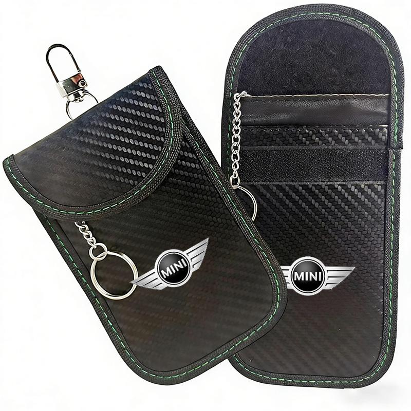 Car Key Case Signal Blocker Bag RFID Shielding Pocketor Key Bag For BMW Mini Cooper R50 R53 R55 R56 R60 R61 F54 F55 F56 Sticker ycahd11