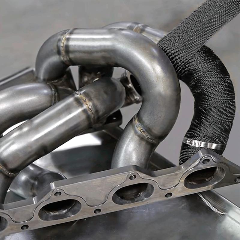 1.5m Motorcycle Exhaust Pipe Wrap Insulation Glass Fiber Tape Auto Insulation Heat Wrapped Tape 900-1200 Degrees Temperature