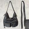 Ladies Washed Y2K Spice Girl Locomotive Bag Multi-Pocket Japanese And Korean Trend Shoulder Bag
