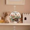 1pc 8x8 Inch Fantasy Animal Round Welcome Sign Waterproof HD Printed Floral Butterfly Door Hanger Wall Decor