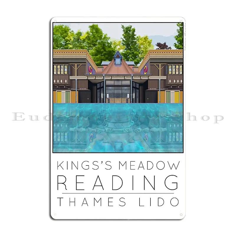 Thames Lido At King S Meadow Metal Sign Pub Custom Club Custom Club Bar Tin Sign Poster 20x30cm(7.8x11.8inch)
