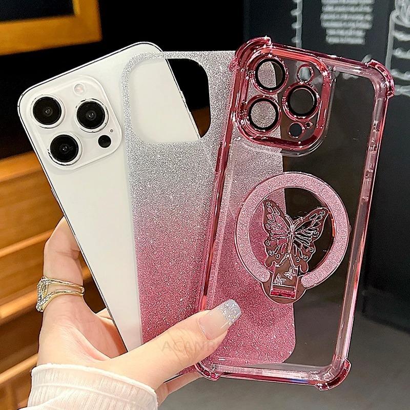 Geeignet für Samsung S25 Ultra Handyhülle Beschichtete Schleifenhalterung S24 Sturzsicher A55 Farbverlauf Blitz Linsenfolie
