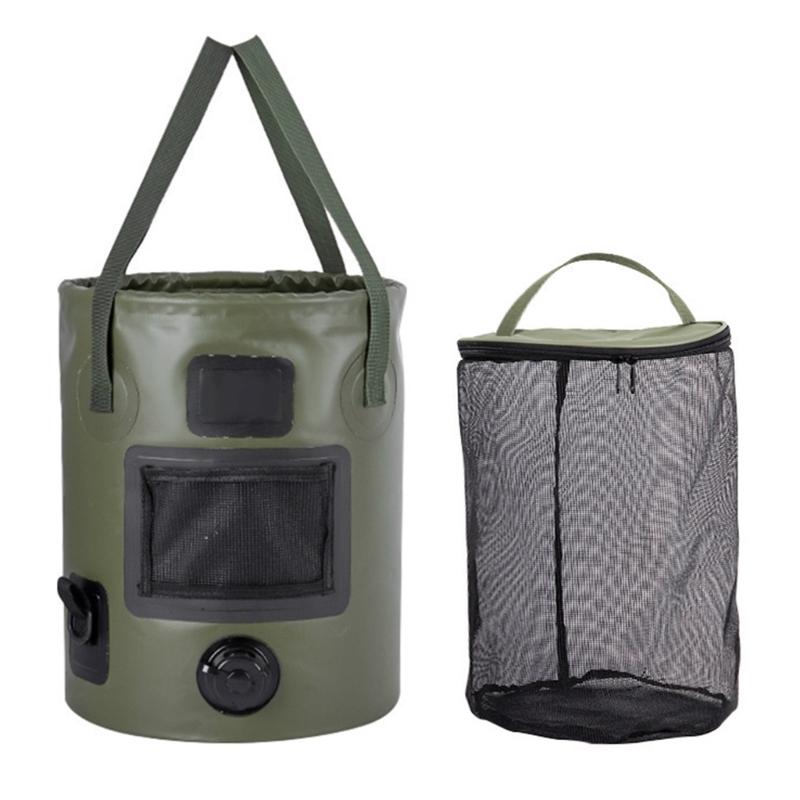 Tragbarer faltbarer Fischereieimer 25L Fassungsvermögen Handeimer Outdoor-Reise Wasseraufbewahrungsbeutel für Outdoor-Aktivitäten