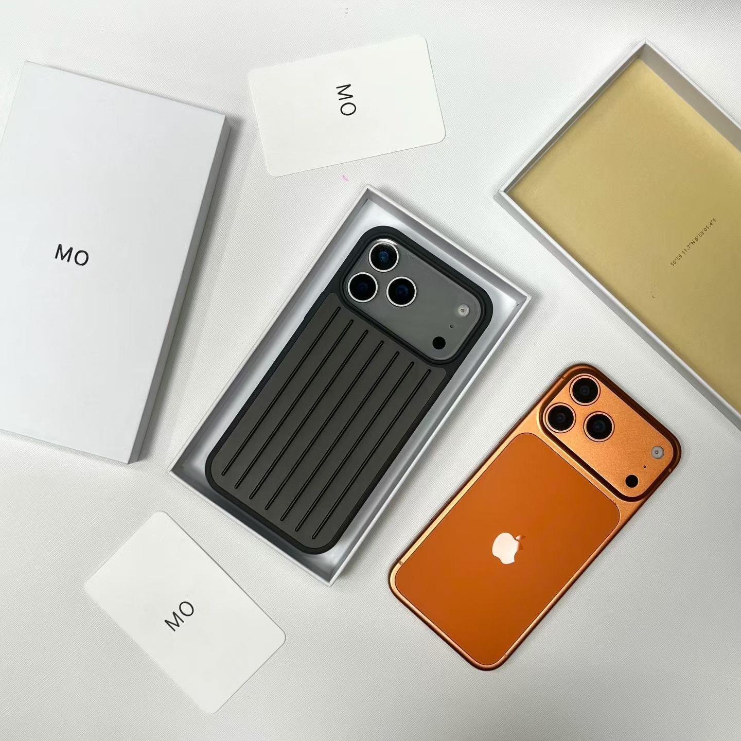 

Алюмінієвий сплав Для RIMOWA Розкішний бізнес-кейс для багажу Для IPhone 17 Pro Max 16 15 14 13 3D Гофрована смуга Стильний Покращений Захисний чохол проти падінь iPhone 15 Pro сірий