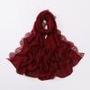 Luxury Lace Chiffon Hijabs Woman Muslim Scarf Shawls Solid Ladies Party Shawl Wraps Islamic Turban Female Headscarf Ramadan