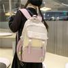 Student Skolväska Ryggsäck Stor Kapacitet Dam Färgblock Ryggsäck