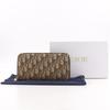 Dior Zip Around Purse 43BO.1215 Oblique Brown Canvas Women Used