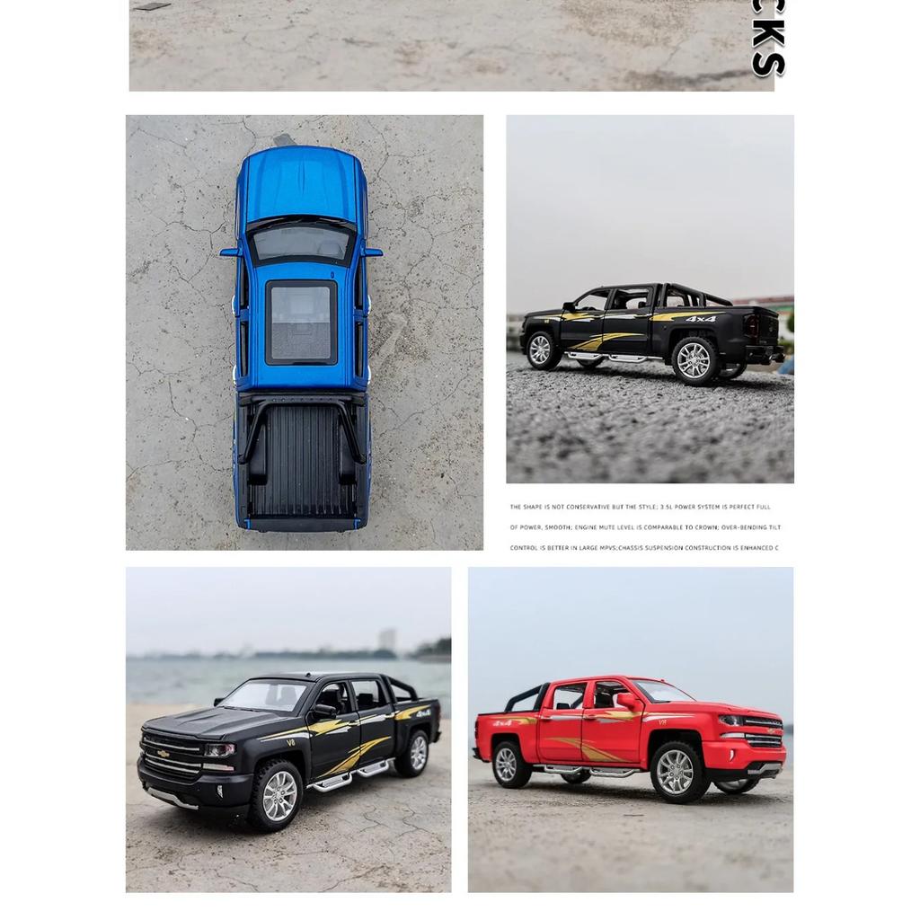 Chevrolet Silverado Pickup Truck Kids Toys 1/32 Alloy Car Model CheZhi Simulation Exquisite Diecasts Toy Vehicles Birthday Gifts