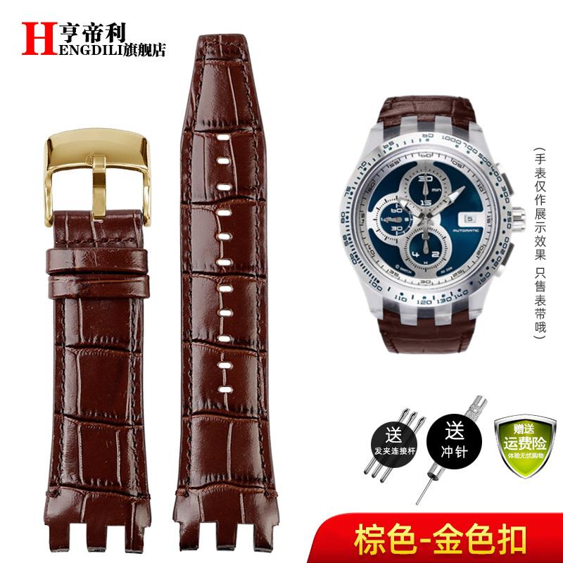 22mm Wrist Band For Swatch SVG Watch Strap SVGK403 SVGK402 SVGB400 Cowhide Leather Watchband Men Bracelet Accessories with Tool