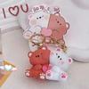 Creative Cat Keychain High Quality Mini Resin Couple Key Chain Cute School Bag Pendant Women