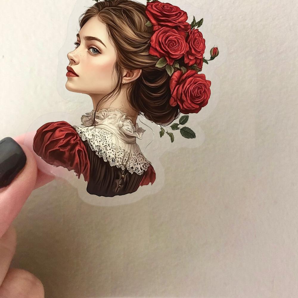 50 Transparent Masquerade Sticker Pack, Waterproof Transparent PET Manual Material Decorative Guitar Notebook