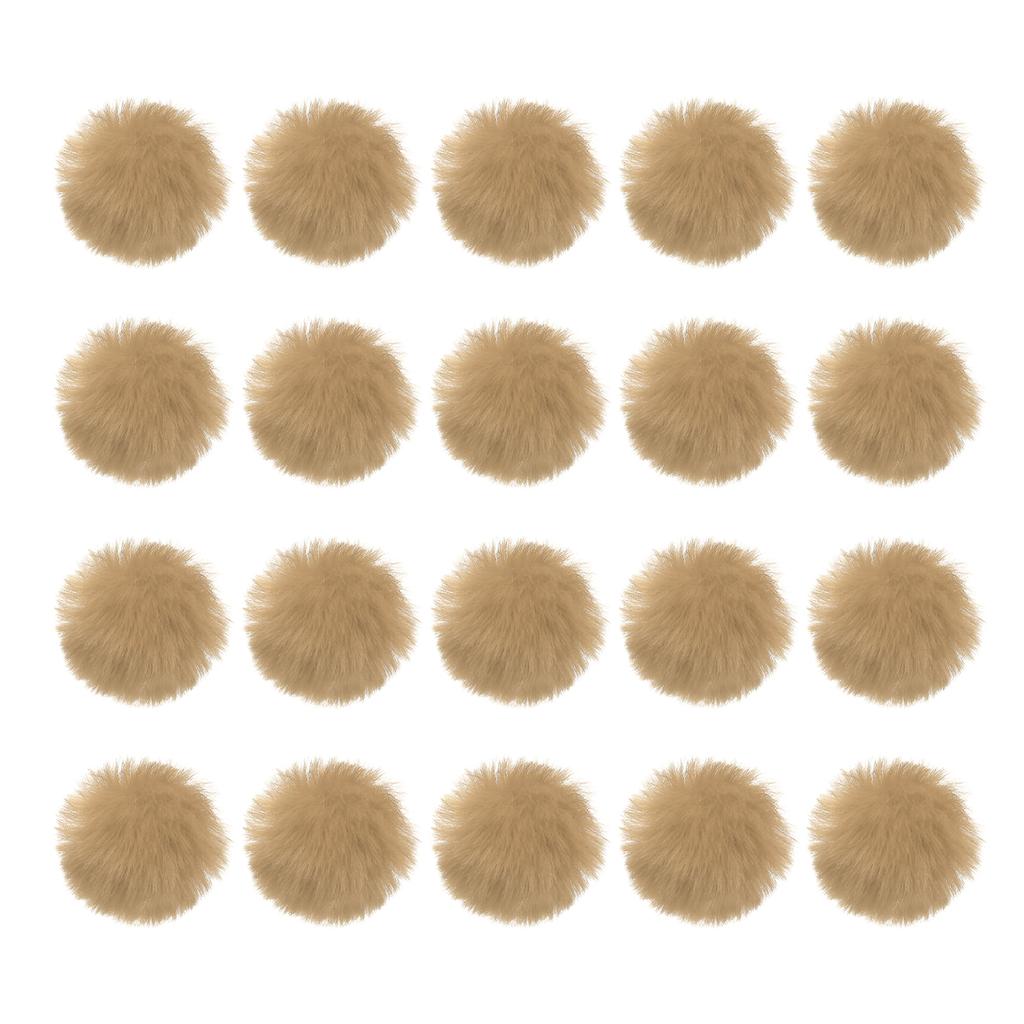 20 Pcs Faux Fur Pom Poms for Hats Fluffy Soft Fur Poms Balls with Elastic Loop for Keychain Knitting Hats DIY Scarves Gloves