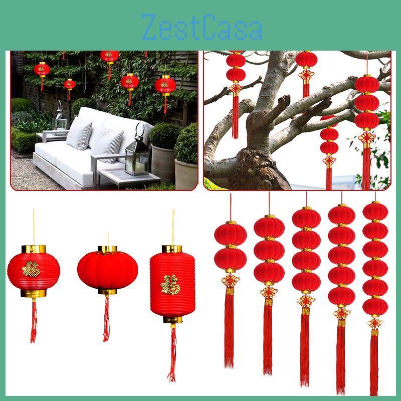 Elegant 2022 Cny Red Lanterns Chinese New Lunar Year Spring Festival Hanging Decoration