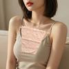 Mesh Strapless Insert Wrapped Chest Flower Clip-On Mock Camisole Lace Anti-Glare Tube Top  Summer