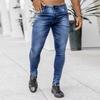 New Denim Men's Pants Trend Black Slim High-waisted Denim Leggings Male