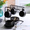 Modern Coffee Mugs Cup Matte Black Cups Ceramic Mug Tazas De Cafe Coffe Cup and Saucer Tumbler Taza Creativas Couple