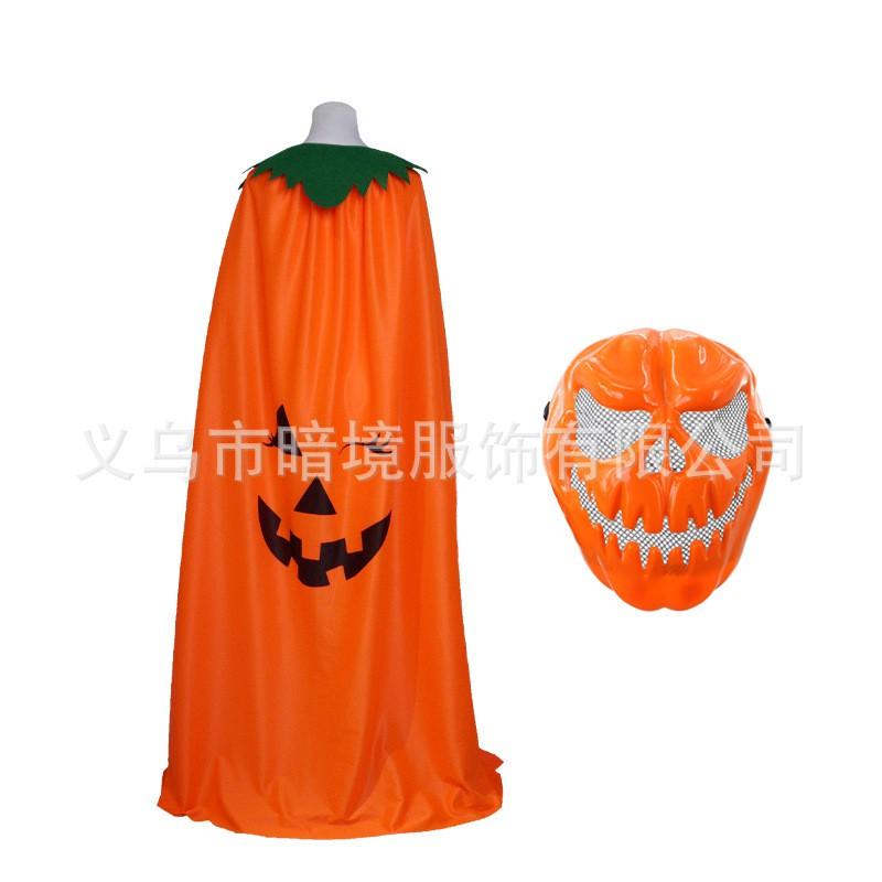 Halloween Pumpkin Cape Costume Adult Party Outfit Accessory One Size
