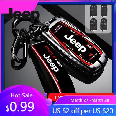 For Jeep Zinc Alloy Track Style Car Key Case For Jeep Grand Cherokee WK2 KL Wrangler JK Renegade Commander Compass 2018 2022