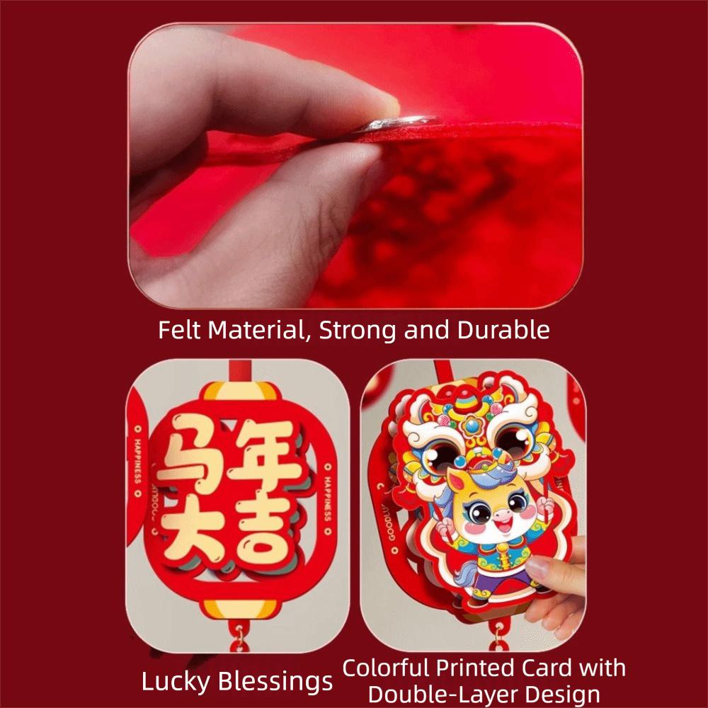 Red Color Blessing Character Pendant 3D Design New Year Ornament Holiday Atmosphere