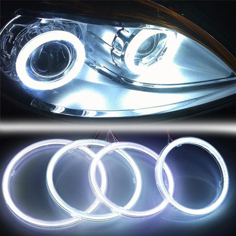 Amber, 60MM 2 Pack Car Angel Eyes Led COB Headlight Halo Ring Warning Lamp Daytime Running Lights DC 12V Circle Ring Headlight Lamp with Plastic Cover Yellow//White Lights