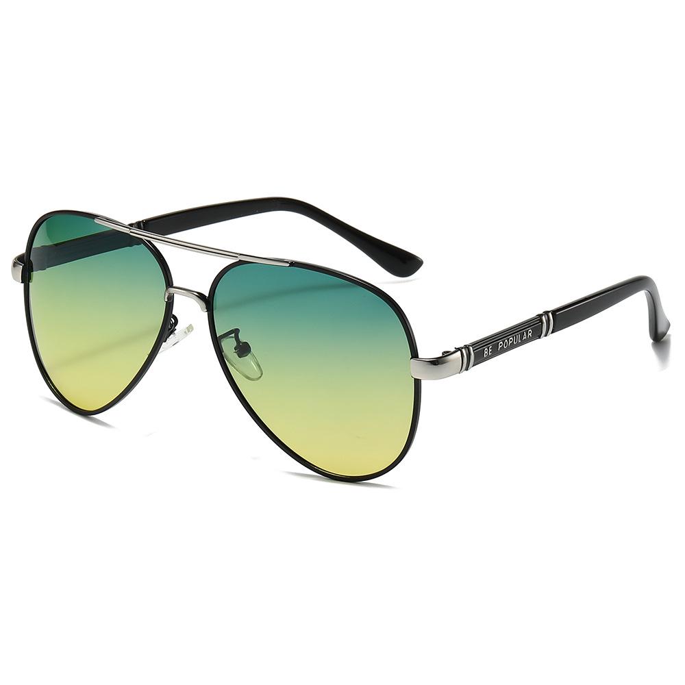 TEMU Men's Polarized Aviator Sunglasses - Metal Frame, Retro Large Design for Driving