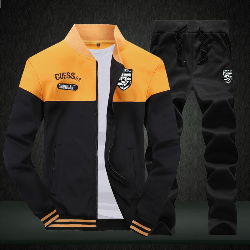Men's Spring/Autumn Long Sleeve Baseball Collar Sports Suit D10