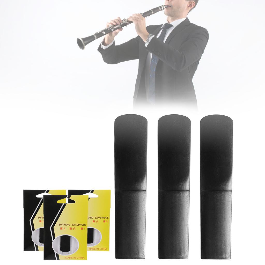 3Pcs Saxophone Reed Strength 1.5/2.0/2.5 Resin Soprano Saxophone Mouthpiece Reed for Saxophone Beginners Students