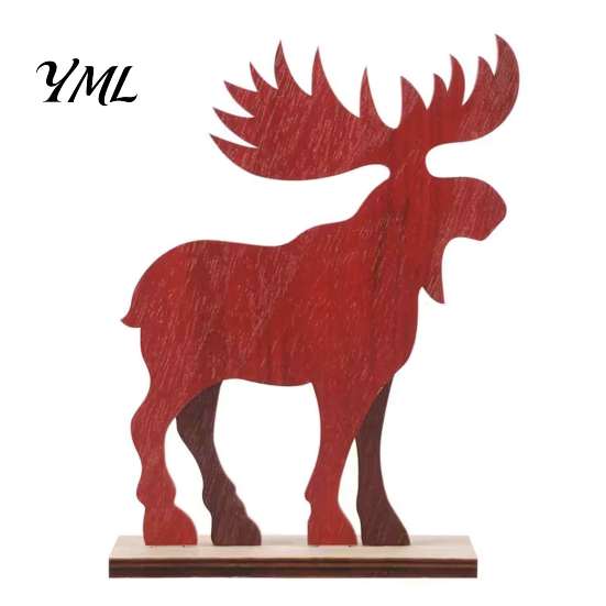 Retro Christmas Snowman Ornaments Nordic Ornaments, Wood Reindeer Santa Claus Figurine, Indoor Holiday Table Rustic Desktop Decoration for Home