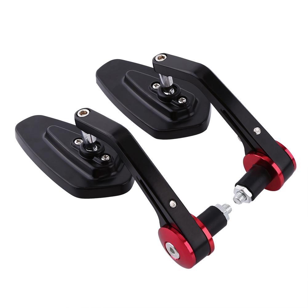 

Universal Aluminum Motorcycle 7 8 Handle Bar End Back Rearview Side Mirrors Red