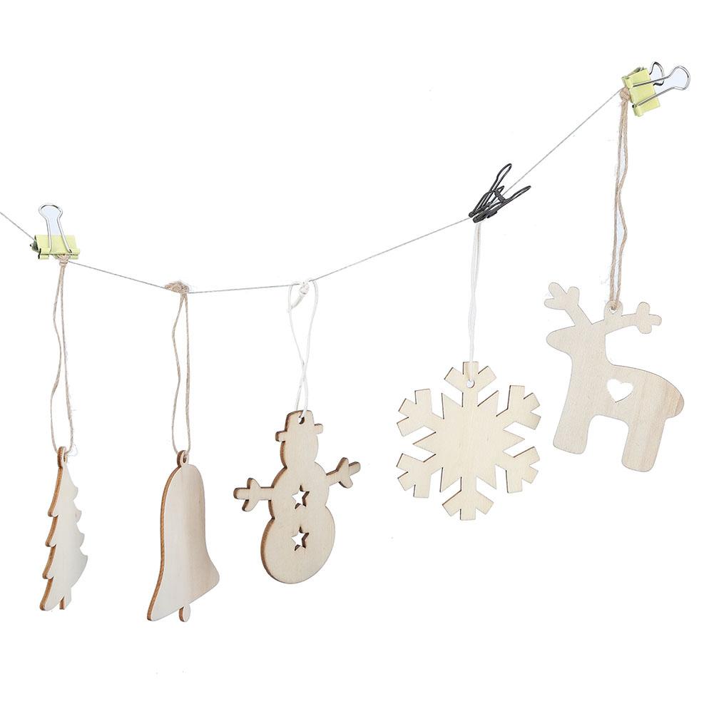 Innovative DIY Wooden Pendant Hanging Ornaments Crafts for Home Christmas Tree Decoration