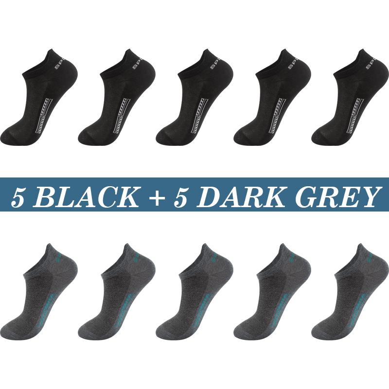 High Quality 10 Pairs Men Socks Breathable Cotton Summer Sports Boat Sock Mesh Casual Athletic Thin Cut Short Sokken Plus Size 37-48