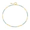 Handmade Turquoise Beaded Clavicle Necklace 18k Gold Plated Niche Jewelry For Women