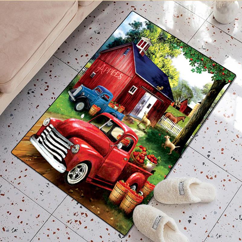 1Pc Truck Field Print Rug - home decoration Carpet For Living Room Bedroom Flooring Computer Chair Area Rug