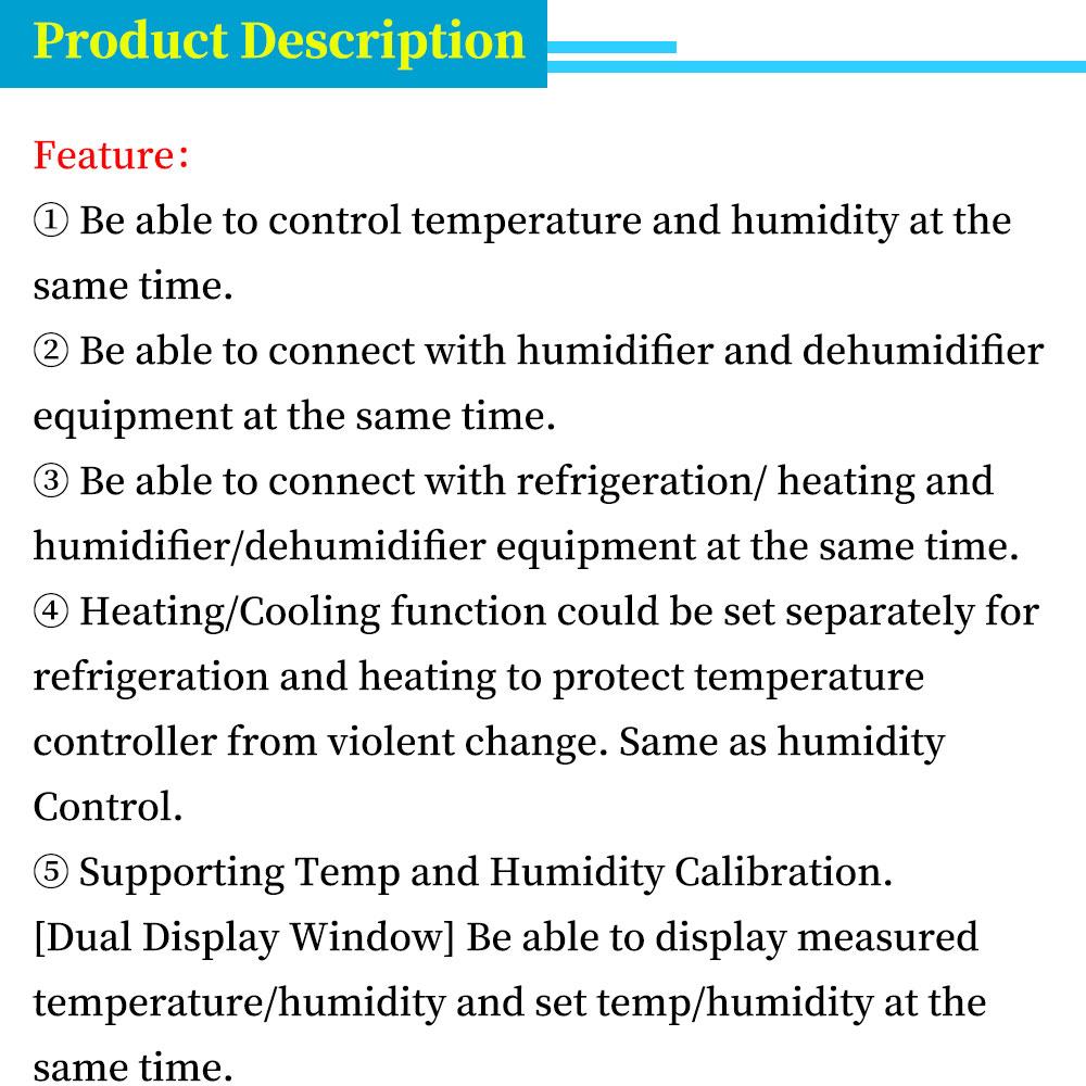 STC-3028 Dual Digital Temperature Humidity Controller 12V 24V 220V Thermoregulator Thermostat for Heating Cooling in Incubator