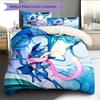 Literie à Motif Pokémon Décoration de Maison Cadeau d'Anniversaire (1 housse de couette + 2 taies d'oreiller, sans garniture.)
