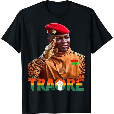 Burkina Faso- Ibrahim Traoré Thomas Sankara African President Unisex T-Shirt Summer Breathable Camisetas Nostalgia Tops