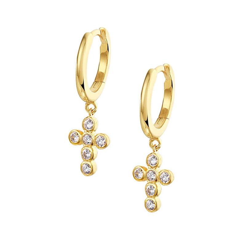 S925 Silver Needle Geometric Star, Moon, Lightning, and Sunflower Trendy Earrings