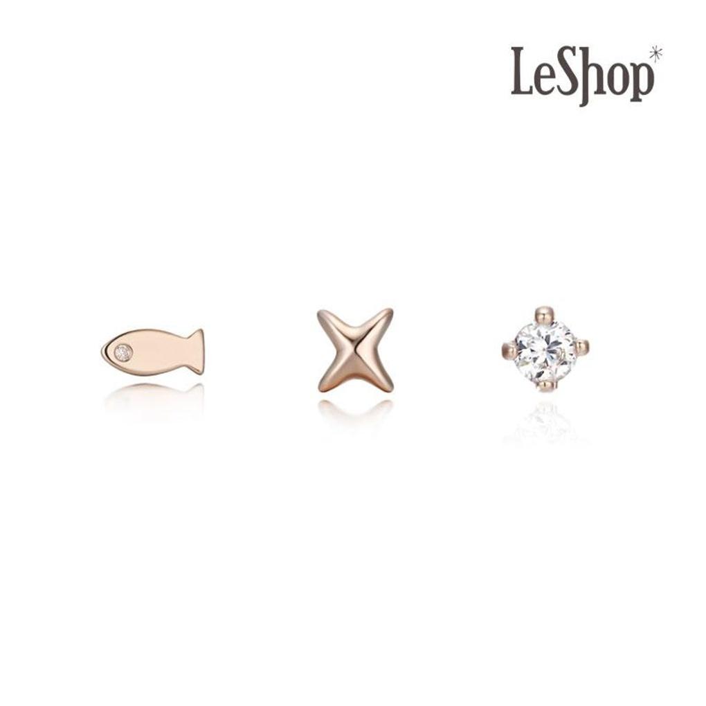 [LsSHOP] 14K Delight Earrings 3-Piece Set (Gold Plated)_LJ5025BRE