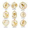 2 PCs 304 Stainless Steel Charms 18K Gold Plated White Painted Irregular Shaped Starfish Seahorse Flower Pendants DIY Making