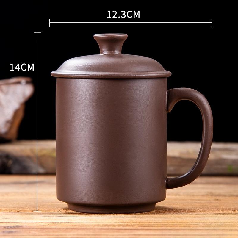 

400ml Purple Clay Large Capacity Tea Cup Personal Teacup with Lid Household Chinese Style Filter Teacup Tea Ceremony Accessories 400ml