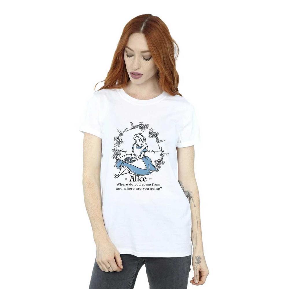 Alice In Wonderland Womens/Ladies Nothing Is Impossible Boyfriend T-Shirt
