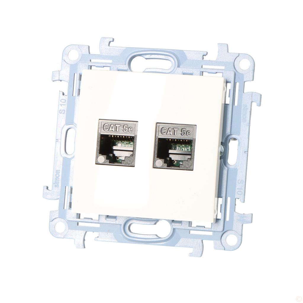 Double RJ45 Computer Socket Category 5e (module), White Simon10