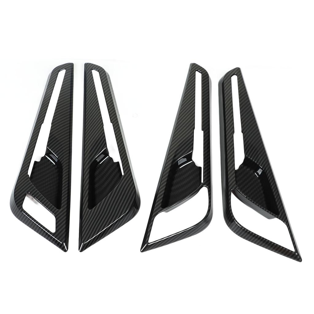 4Pcs Car Interior Door Handle Bowl Cover Trim Carbon Fiber Style Replacement for Kia EV6 2022 Up