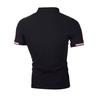 Sommer-Herren-Kurzarm-Poloshirt mit einfachem Streifen-Reißverschluss und Farbblock
