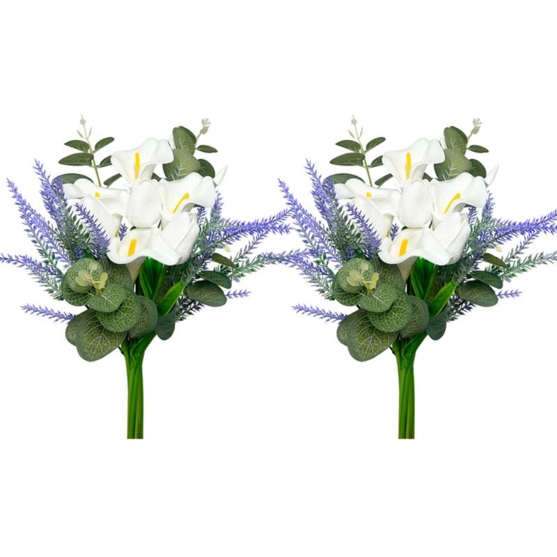 Artificial Flower 13.77Inch Realistic Flower Arrangement Bouquets for Home Vase Decoration Wedding Table Centerpieces