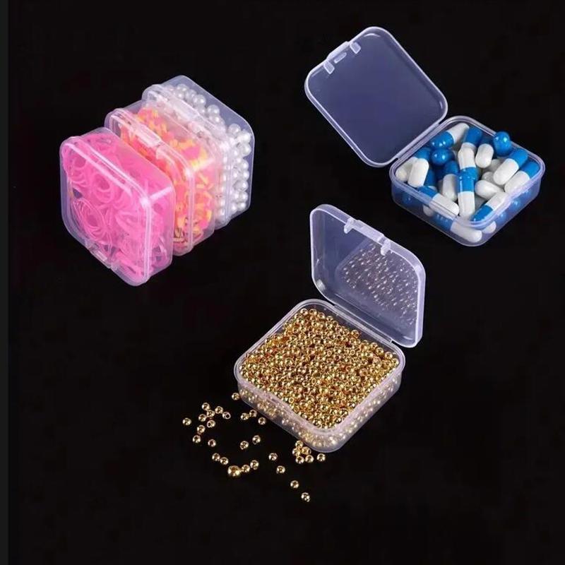 Transparent Plastic Box, Packaging Box, Female Jewelry Portable Handheld Diy Handmade Material Desktop Storage Set Box