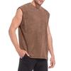Men's Retro Washed Distressed Sleeveless Pure Cotton Tank Top - Loose Fit, Plus Size, Summer Casual Wear
