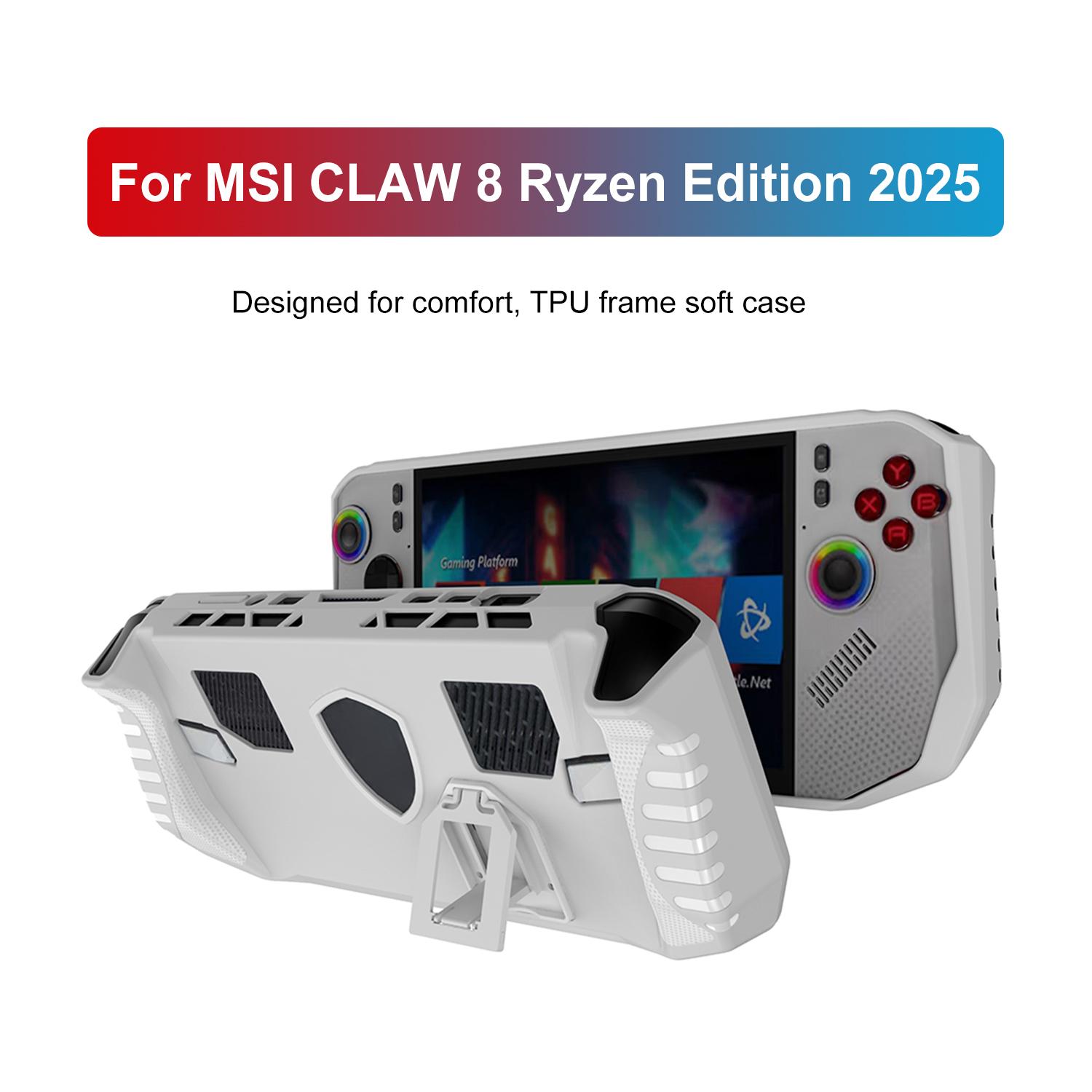 

TPU Case Cover For MSI CLAW 8 Ryzen Edition 2025 Game Console Ergonomic Curved Bracket Shell Shockproof Hard Protective Sleeve