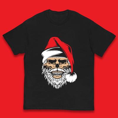 Christmas Kids T Shirt Christmas Gothic Skull Santa Hat Top
