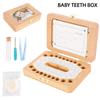 Wooden Baby Teeth Box Kids Keepsake Organizer Retro Baby Tooth Collection Box with Photo Frame Children Memory Box Newborn Gifts